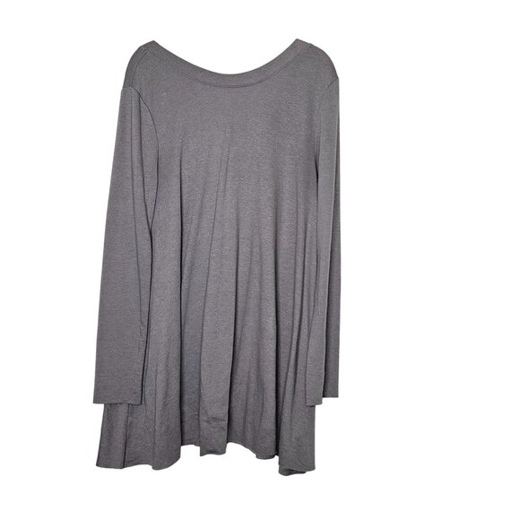 Free People Beach Gray Long Sleeve Tunic M/L Soft‎ Flowy Lightweight Casual Boho - Picture 1 of 7